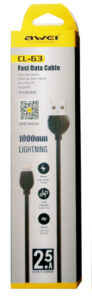 Кабель для подключения внешних устройств iPhone Lightning To Usb2.0 2.5A Fast Charging AWEI CL-63