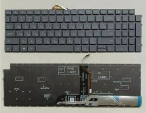 Клавиатура для ноутбука Dell  Latitude 3520 Vostro 5510 5515 7510 Inspiron 15 3510 3511Серая RU LED