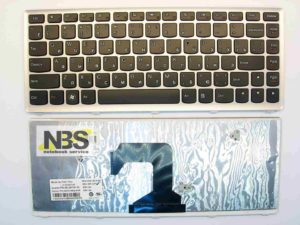 Клавиатура для ноутбука Lenovo U410 RU/EN рамка серебро
